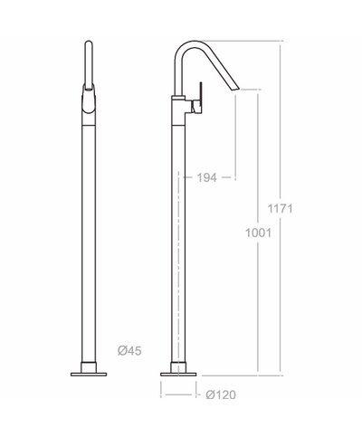 Ramon Soler Alexia 367602SNM-36A303582 mitigeur lavabo sur colonne noir mat 
