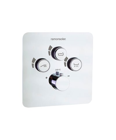 Ramon Soler 85T301S-85D307808 mitigeur thermo 3 voies à encastrer chrome
