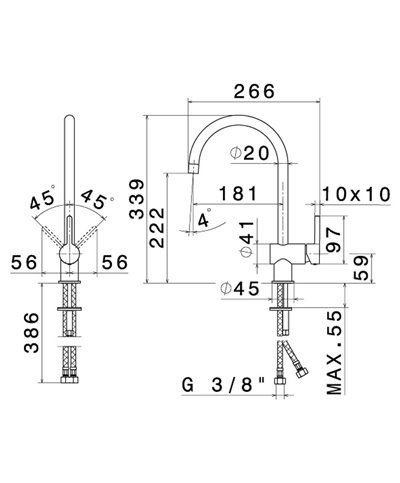 Newform Ergo 65921 21 018 Mitigeur cuisine à bec chrome