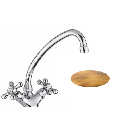 Armando Vicario 400013-101900VO Mélangeur évier à bec Vieux Bronze