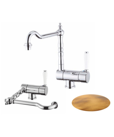 Armando Vicario 400172-10205VO Mitigeur évier Retro spec  fenêtre à bec vieux bronze