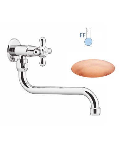 Gattoni 411210-373029BVA robinet mural lave-mains + bec bas cuivre