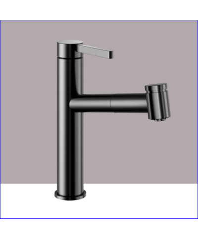 KWC BevoE  10 531 032 751FL - 125591 mitigeur évier à douchette Industrial black