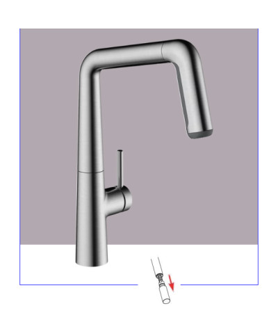 Kwc Kio 10 481 002 127FL - 125204 mitigeur évier à douchette steel