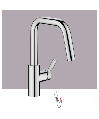 Kwc LunaE 10 441 004 000FL - 125133 mitigeur évier à douchette inversible chrome