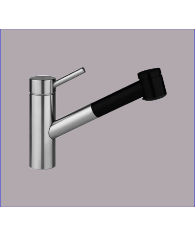 Kwc Inox 10 271 033 736FL - 121509 mitigeur évier à douchette inox - noir mat