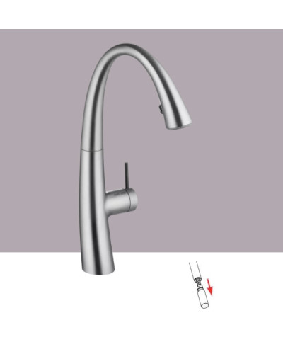 Kwc Zoe 10 201 102 127FL - 122931 mitigeur évier à douchette Steel