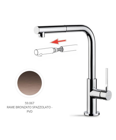 Newform Maki 71825 59 067 Mitigeur à douchette PVD Brushed copper bronze