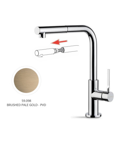 Newform Maki 71825 59 098 Mitigeur à douchette PVD Brushed pale gold