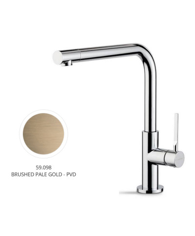 Newform Maki 71822 59 098 Mitigeur cuisine à bec PVD Brushed pale gold