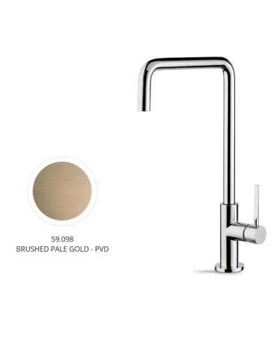 Newform Maki 71821 59 098 Mitigeur cuisine à bec PVD Brushed pale gold