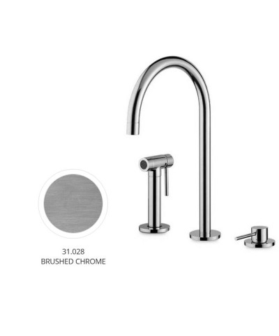 Newform N21 71730 31 028 mitigeur évier à douchette + 3 trous look inox