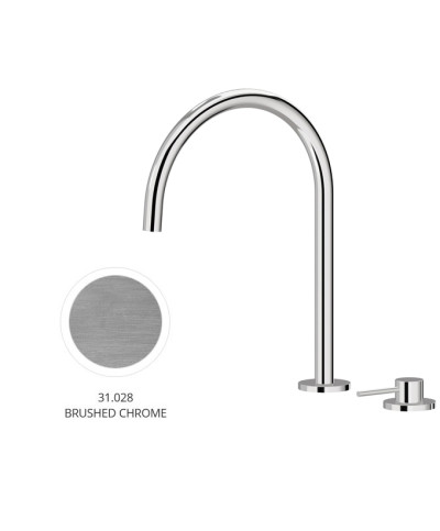 Newform N21 71721 31 028 mitigeur évier à bec rond + 2 trous look inox