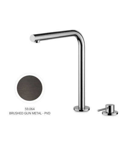 Newform N21 71720 59 064 mitigeur évier à bec + 2 trous PVD Brushed gun metal