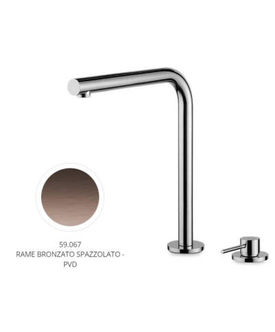Newform N21 71720 59 067 mitigeur évier à bec + 2 trous PVD Brushed copper bronze