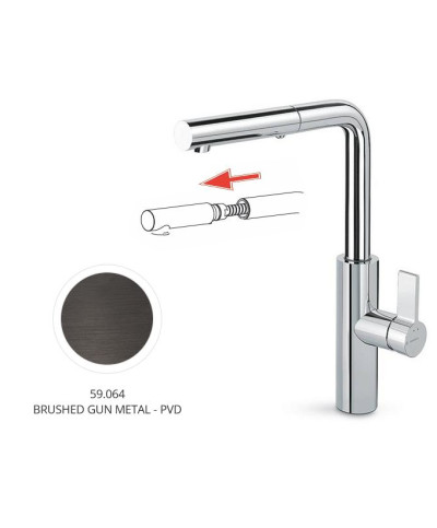 Newform Libera 63915 59 064 mitigeur évier douchette PVD Brushed gun metal