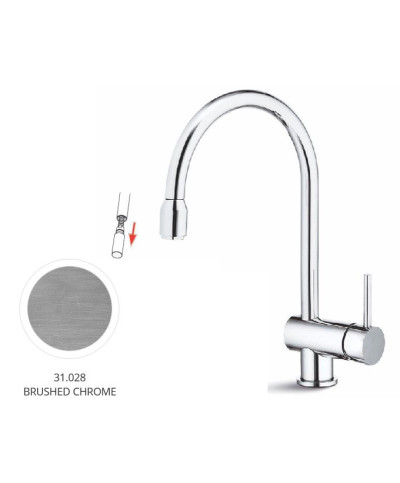 Newform  X-T 4345 31 028 mitigeur évier poignée mousseur s/flex look inox