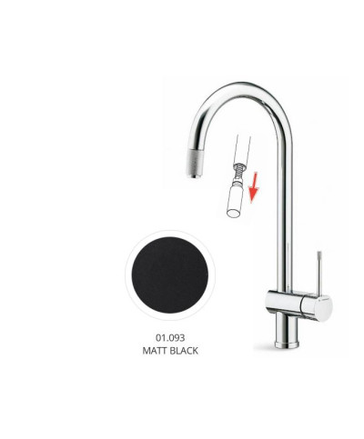 Newform Moony 3125 01 093 mitigeur évier à mousseur extract cNoir mat