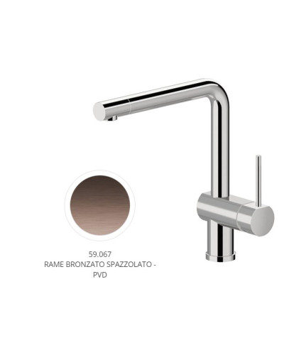 Newform Moony 3100 59 067 mitigeur évier bec haut PVD Brushed copper bronze