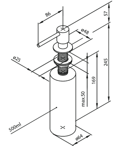 Damixa Distributeur savon 4848121 Blanc mat