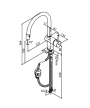 Damixa Merkur 1812000mitigeur évier à mousseur extractible chrome