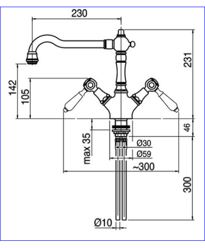 Zazzeri Kent3 Mélangeur d'évier monotrou 55023103A00BRBR bronze