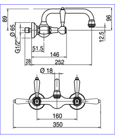 Zazzeri Kent3 Mélangeur mural evier bec haut 55020607A00BRBR bronze