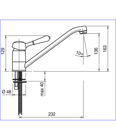 Zazzeri 900 Mitigeur d'évier à bec 51021101A00CRCR chrome